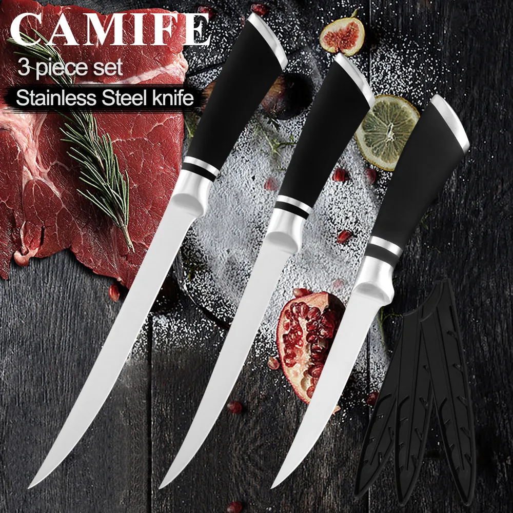 Изогнутый нож для обвалки рыбы кухонный из нержавеющей стали 6 дюймов 7 8 филе