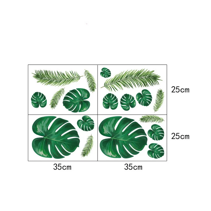 

Nordic Green Leaves Wall Sticker for Bedroom Living Room Decor DIY Wall Decal Turtle Leaf Stickers Home Decoration Wall Sticker