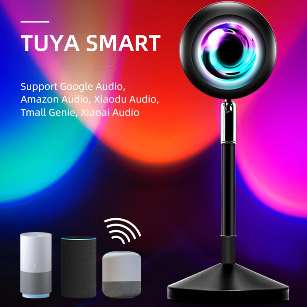 

RGB 16 Colors UFO Smart Sunset Lamp Projector Bluetooth-Compatible App Remote Control USB Mood Light Atmosphere Decor Night Ligh