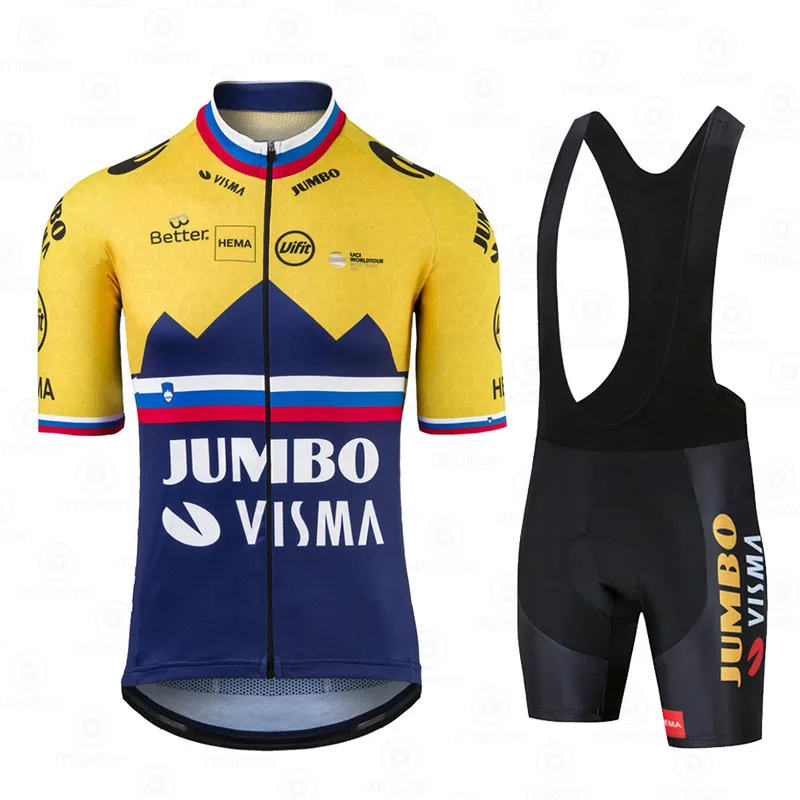 

JUMBO VISMA Mens Summer New Cycling Jersey Set Mountain Bike Clothing MTB Bicycle Clothes Wear Maillot Ropa Ciclismo