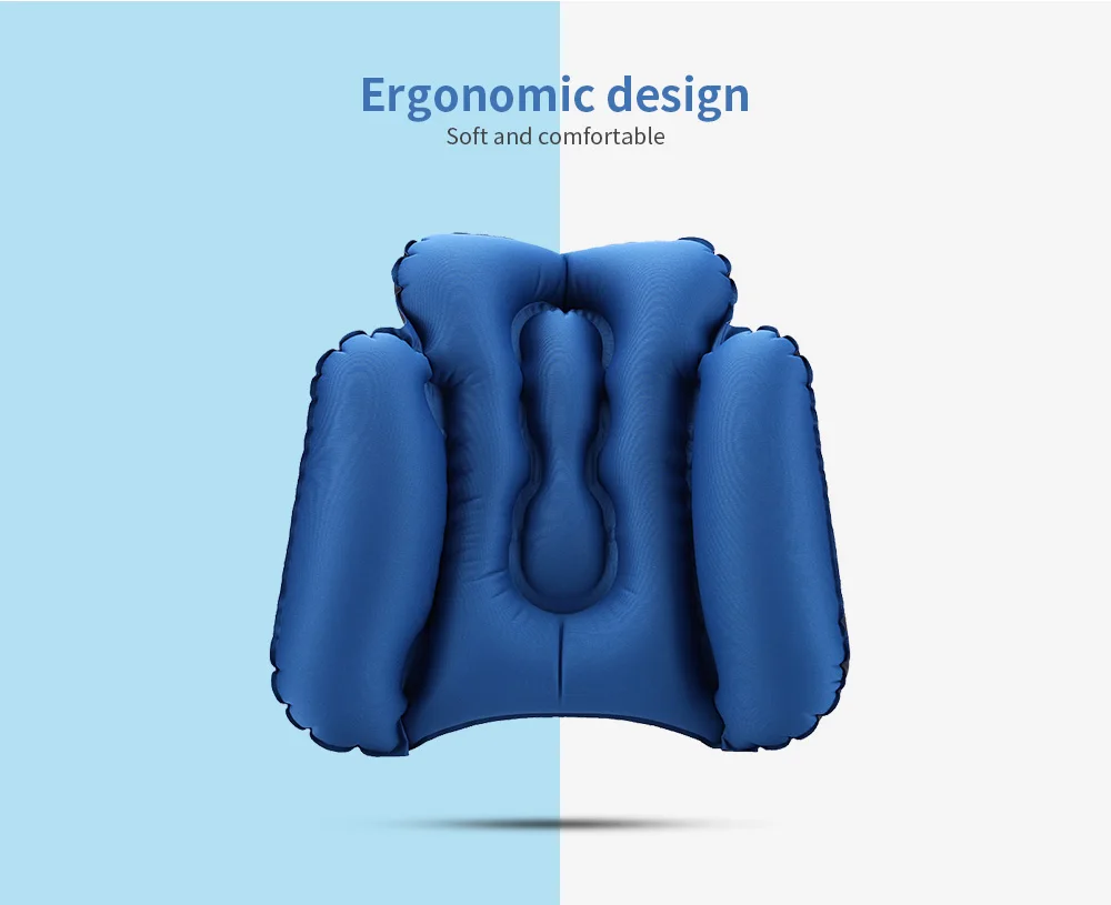 Portable Air Inflatable Waist Pillow Press Cushion Leisure Office Chair Travel Pillow Support Lower Back Cushion Storage Bag New