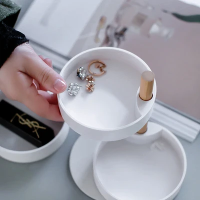 Вращающиеся коробки для хранения ювелирных изделий в скандинавском стиле чистый