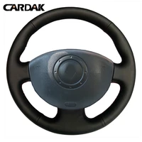 cardak smooth artificial leather car steering wheel cover for renault megane 2 2003 2008 kangoo 2008 scenic 2 2003 2009