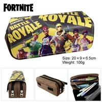 large capacity fortnite pen case bag canvas waterproof cartoon printed pen bags student learning stationery child birthday gift
