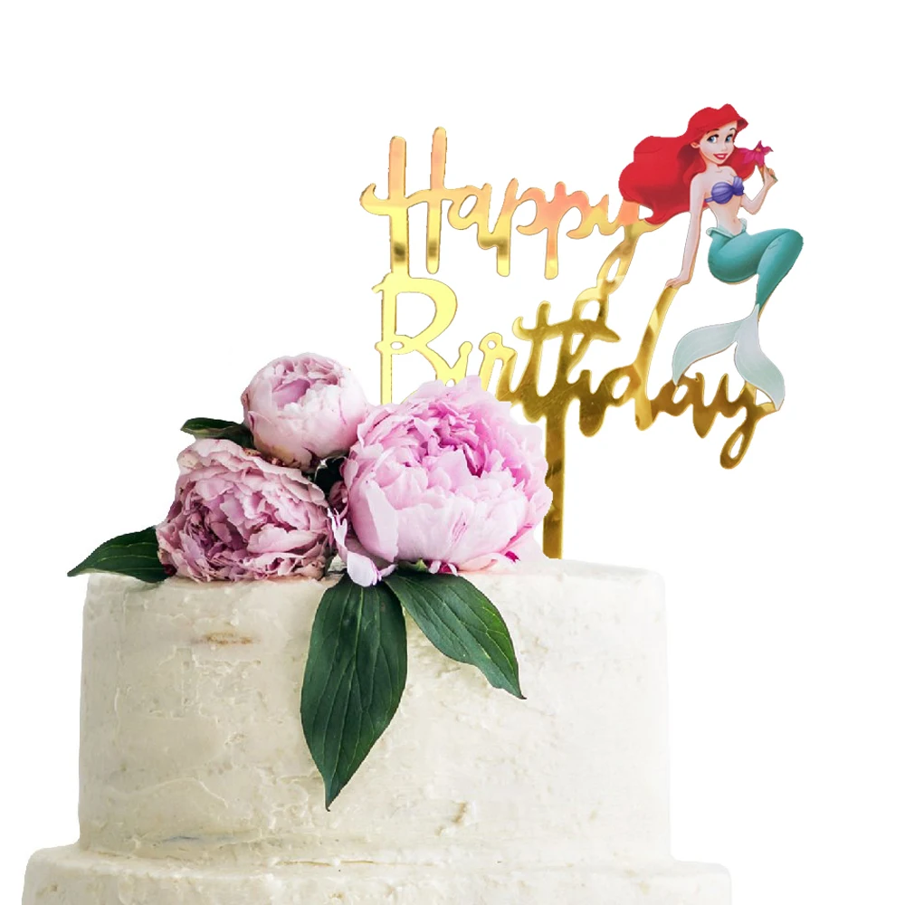 Новый Топпер для торта С Днем Рождения милые акриловые украшения с изображением