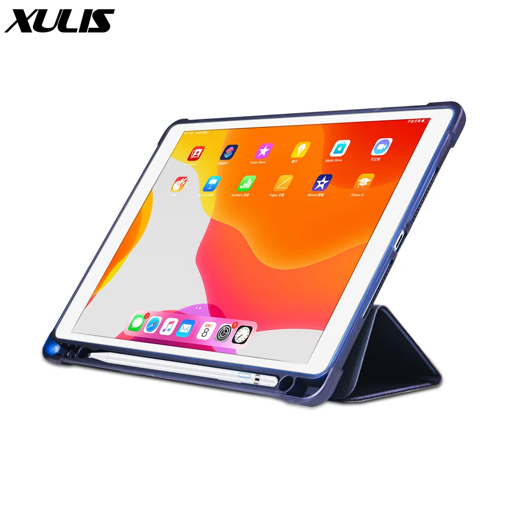 Чехол силиконовый для iPad 10 2 дюйма с подставкой ручек умный кожаный чехол