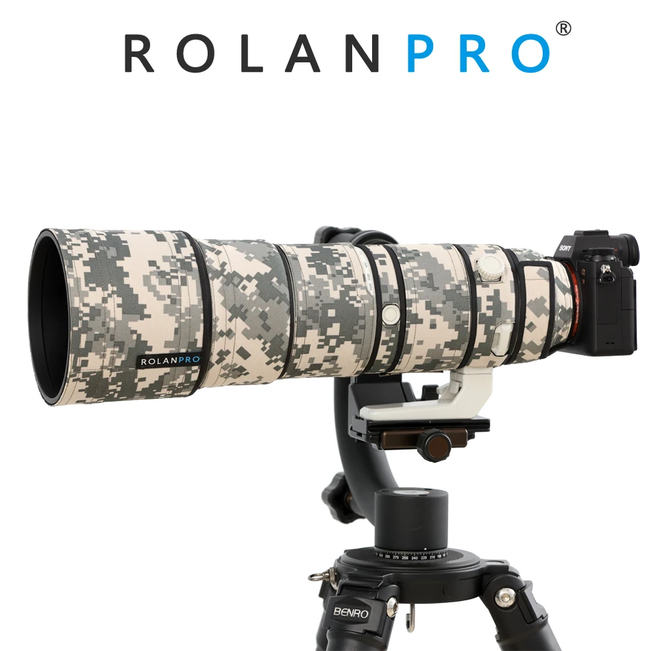 Камуфляжный водонепроницаемый нейлоновый чехол ROLANPRO для Объектива Sony FE 200 600