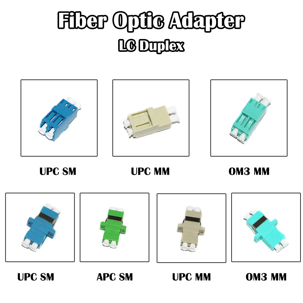200 шт./лот LC дуплексный UPC/APC SM одномодовый волоконно оптический адаптер FTTH Ethernet
