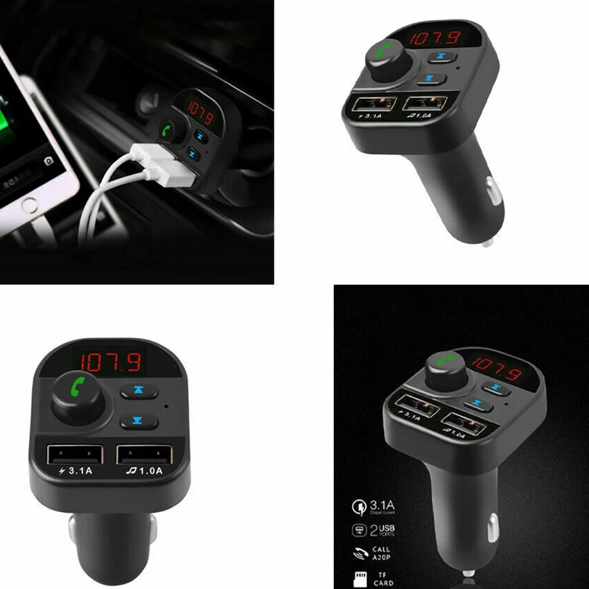 Беспроводной fm передатчик Bluetooth 5 1 адаптер для MP3 плеера быстрая зарядка