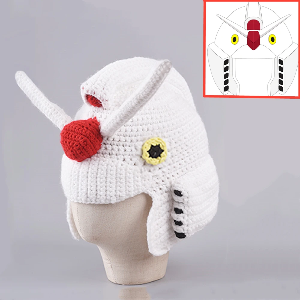 Япония Аниме мобильный костюм Гандам Шлем Броня Косплей вязаные шапки вязаная