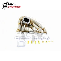 dyn racing 3mm thick schedule 40 t4 supra 2jzgte 2jz gte 2jz gte t4 stainless steel equal length t4 1993 1998 turbo manifold