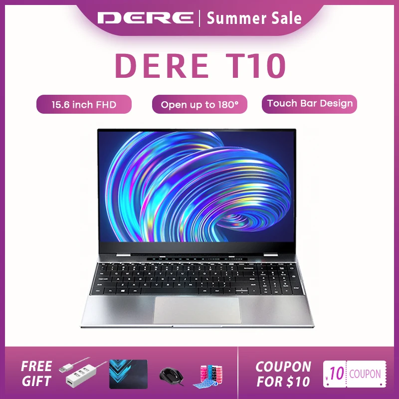 Dere TBook T10 15 6 &quotIntel Core I7 106 5G 7 сенсорной панели ноутбуки 16 ГБ 512 SSD Windows 10 FHD клавиатура