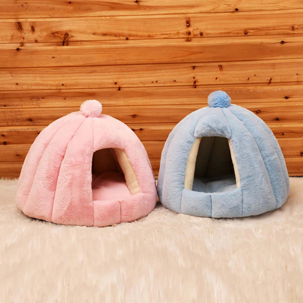 

Kitten Bed Cave Bed for Cats & Dogs Cat Hut Covered Cat Bed Caves with Removable Washable Cushioned Pillow