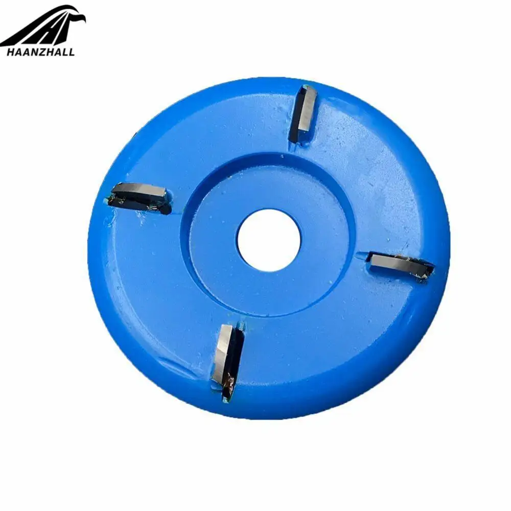 4 tooth round biue Мощность резьба по дереву дисковая угловая шлифовальная машина Деревообрабатывающий турбо Круглый/самолет для 16 мм апертура угловая шлифовальная машина вложение фреза - Цвет: 4 tooth round biue