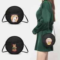 circular bags women luxury clutch mini bags fashion anime japan cat printing shoulder underarm tote crossbody bags lipstick bag