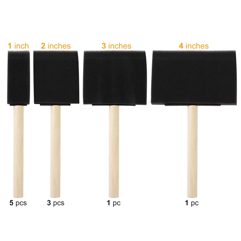 

25 Pcs 1 Inch Sponge Wood Handle Paint Brush Set Lightweight Durable and Used for Acrylics Stains Varnishes Crafts Art