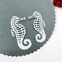 a pair of seahorses cutting dies scrapbooking embossing folders for card making decorative craft stencil greeting photo paper
