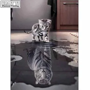 Алмазная вышивка с котом, полный набор, сделай сам, алмазная картина, вышивка крестиком, животные, мозаичная картина из стразов, украшение на стену