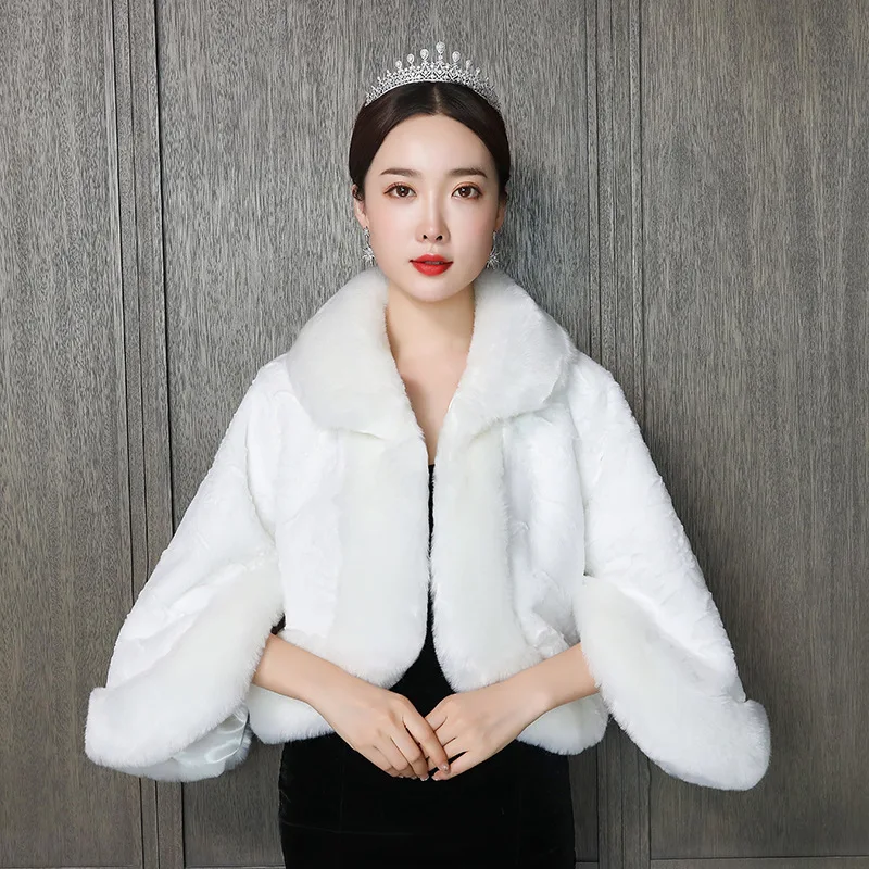 2020 Women Bolero Toreritas Mujer Wedding Dress Shawl Bridal Bridesmaid Cheongsam Winter New Long Sleeve Coat Thickened Warm | Свадьбы и