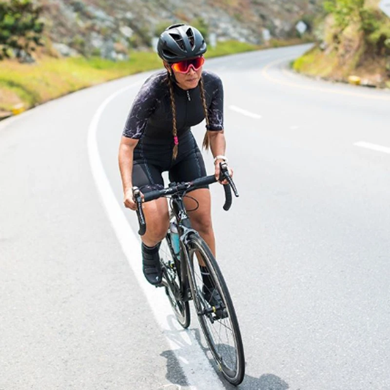 Женский костюм для триатлона aofly черный велоспорта с короткими рукавами лето