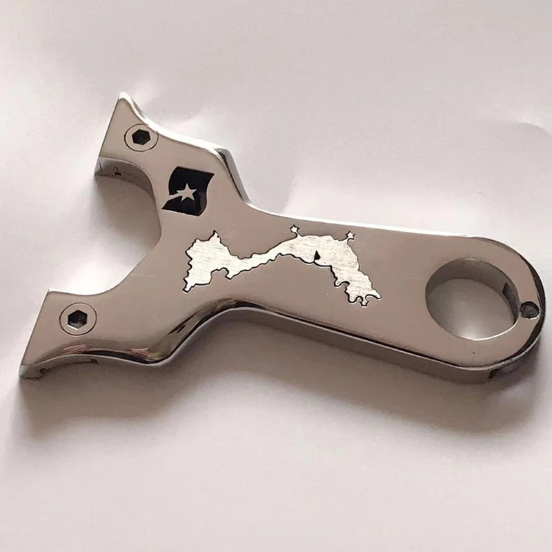 

High Quality Customized Map 304 Stainless Steel Mirror Polished Slingshot Outdoor Professional Competitive Shooting Hunting Toy