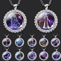 12 zodiac sign necklace leo pisces aries virgo taurus gemini constellation necklaces colar astrology jewelry birthday gift