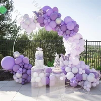 175pcs romantic purple wedding balloons garland kit chrome silver latex balloon set birthday party globos anniversary decoration
