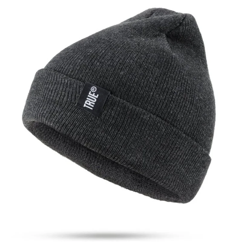

Casual Winter Knitted Skullies Beanies Hat Winter Letter True Hat Soft Hip Hop Hat For Men Women Beanies Bonnet Unisex Solid Cap