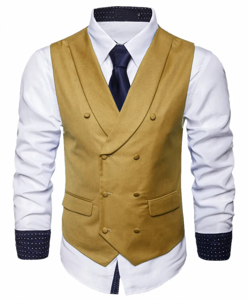 Формальные однотонные мужские нарядные жилеты двубортные свадебные Женихи смокинг жилет верхняя одежда для Бизнес работы