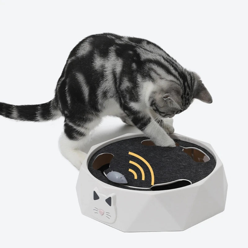 

Creative Electric Pet Funny Cat Tray Training Toy Kitten Scratching Device Interactive Puzzle Game Play Exciting Mouse