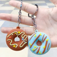 keychain donut cartoon keychain for car pvc keys pendant creative small pendant keyring ornaments anime accessories trinket gift