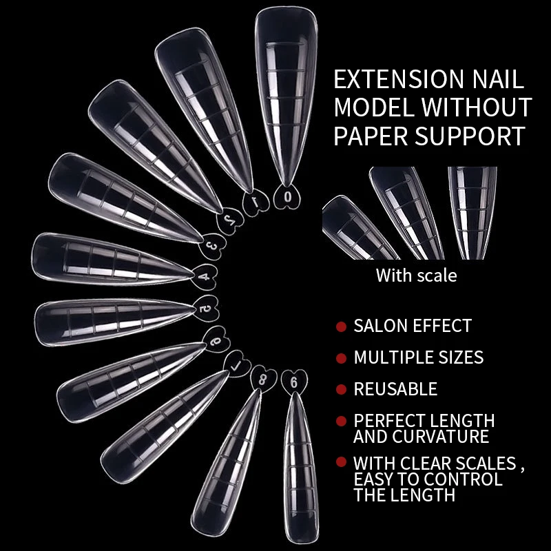 

1 Box Quick Building Nail Mold Tips Nail Dual Forms Finger Extension Nail Art UV Extend Gel Nail Extension Tool