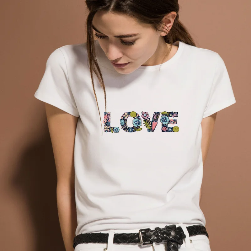 

HD Letter Printed T-Shirt Retro Street Hip Hop Short Sleeve Women's T-Shirt Round-Neck 2020 Female Casual Summer Tops