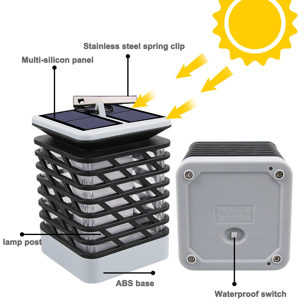 75 светодиодный солнечный пламенный светильник портативный пейзаж ультра яркий