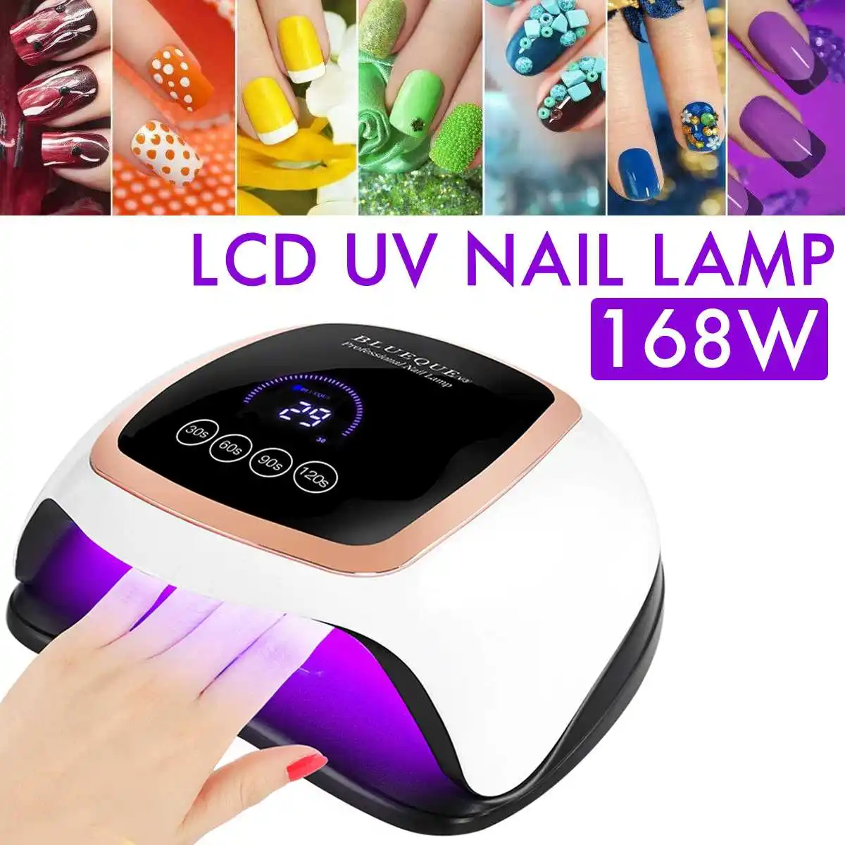 

168W Professional Nail Dryer Machine UV LED Lamp Portable Micro Home Use Nail UV Gel Varnish Dryer 42 LEDS Lamp Nail Art Tools