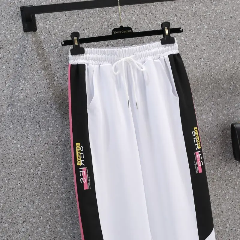 

2021 Women Streetwear Outfits Short Sleeve Loose T Shirt & Trousers Two Piece Set Harajuku Pants Suit Female Clothing Hip Hop