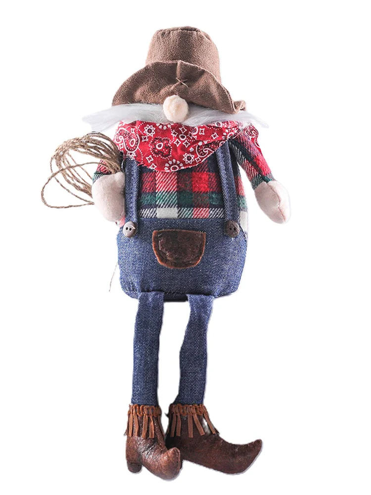 

Western Cowboy Style Dwarf Doll Long-leg Faceless Goblins Decoration Colorful Stripes Beard Pygmy Ornaments Gnome Plush Toys New