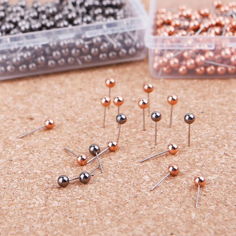 

400pcs Round Plastic Head Steel Point Push Pins Map Thumb Tacks Pin Office School Supplies