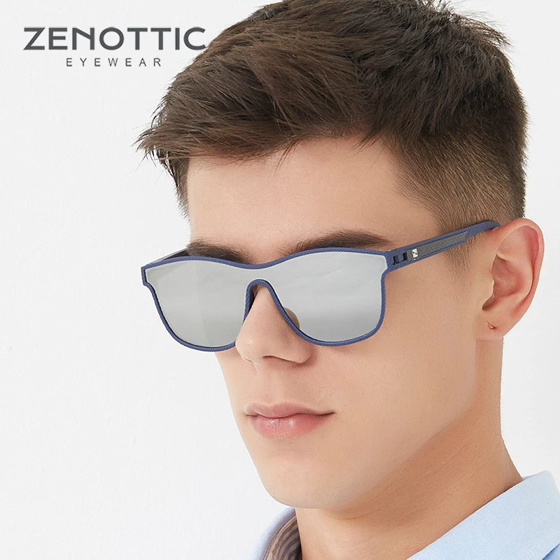 

ZENOTTIC One Piece Style Polarized Sunglasses For Women Men Fashion Square UV400 Goggle Shades Sun Glasses Gafas Oculos de sol