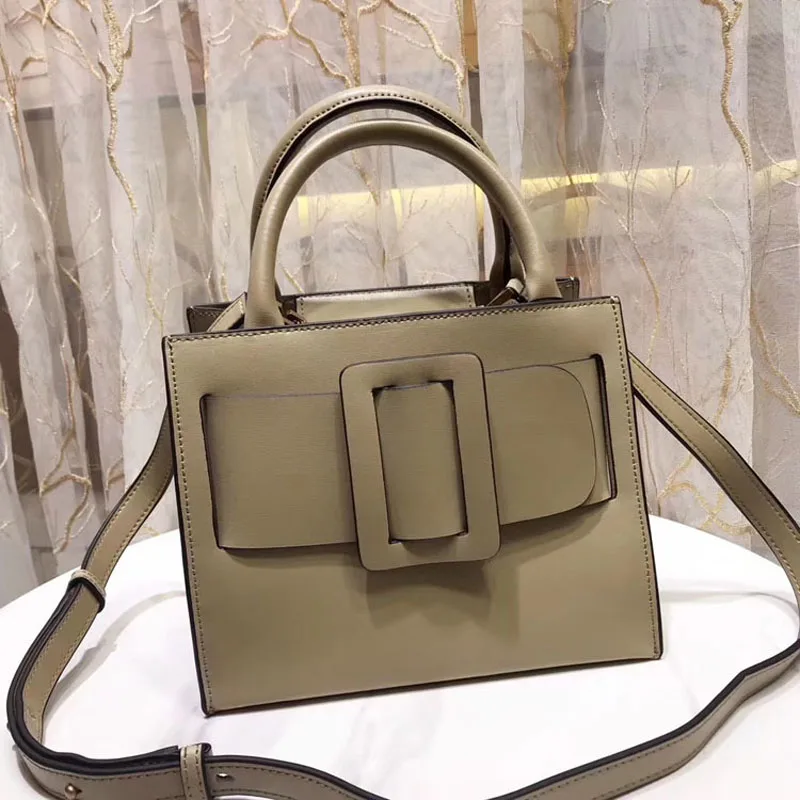 Модная женская сумка на пуговицах с пряжкой из натуральной кожи роскошные сумки