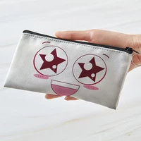 cute cartoon expression coin purse women mini canvas card holder small wallet pouch daily storage bag kawaii girls purse clutch