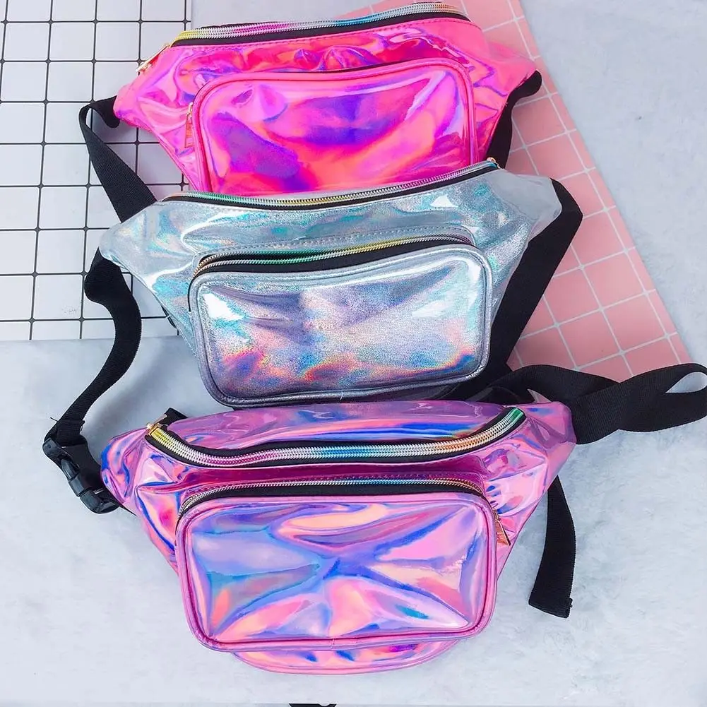 Женская и Мужская поясная сумка с прозрачными блестками сумка-кошелек для