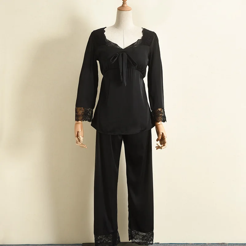 

2PCS Pajamas Suit Long Sleeve Lady Homewear Intimate Lingerie Casual V-Neck Sleep Set Novelty Sleepwear Spring New Home Clothing