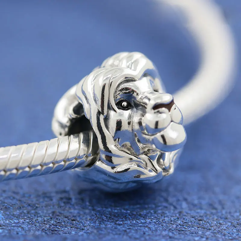 

925 Sterling Silver Lion Animal Charm Bead Fits All European Pandora Jewelry Bracelets Necklaces