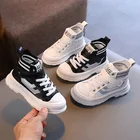 Детская осенне-зимняя обувь, кожаные ботинки со шнуровкой, мягкая Нескользящая спортивная обувь для девочек 2, 3, 4, 5, 6 лет