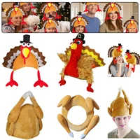 plush roasted turkey hats funny thanksgiving hat cooked chicken bird costume for festival party adults dress up supplies