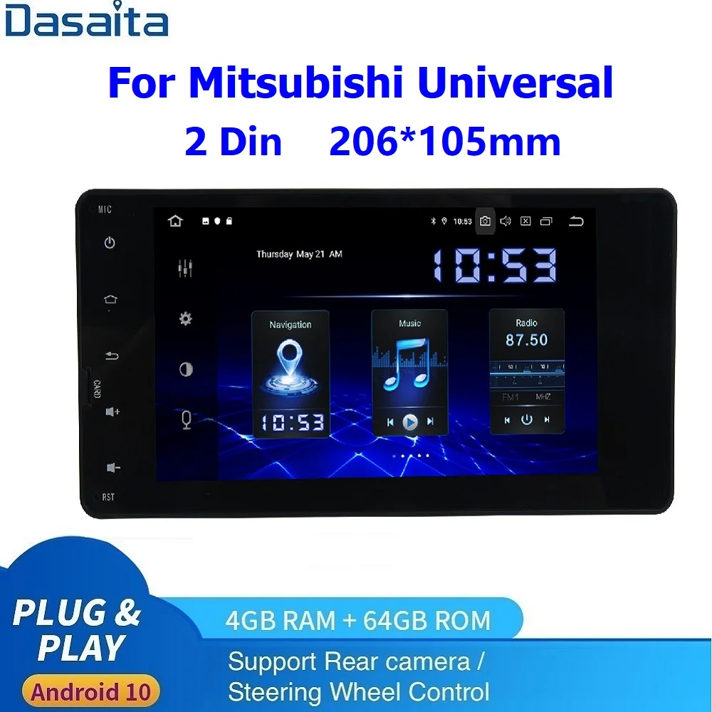 Универсальная Автомагнитола 2 din Android 10 для Mitsubishi Lancer Outlander Pajero Asx Triton стерео PX6 4 Гб