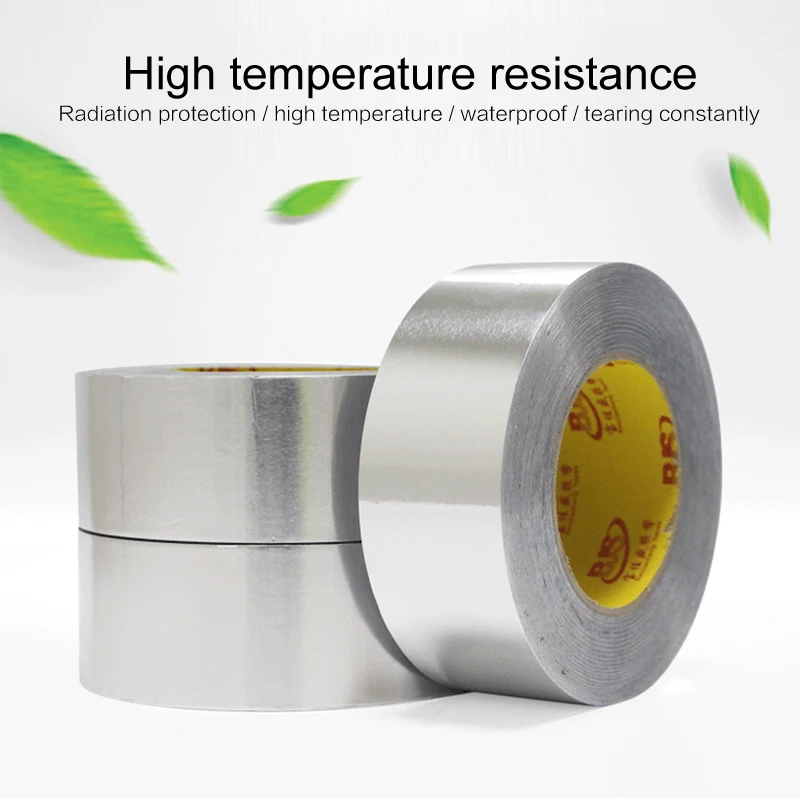 

1Roll 20M Aluminum Foil Joint Sealing Radiation Thermal Resistance Tape Silver Strong Waterproof Butyl Seal Repair Adhesive Tape