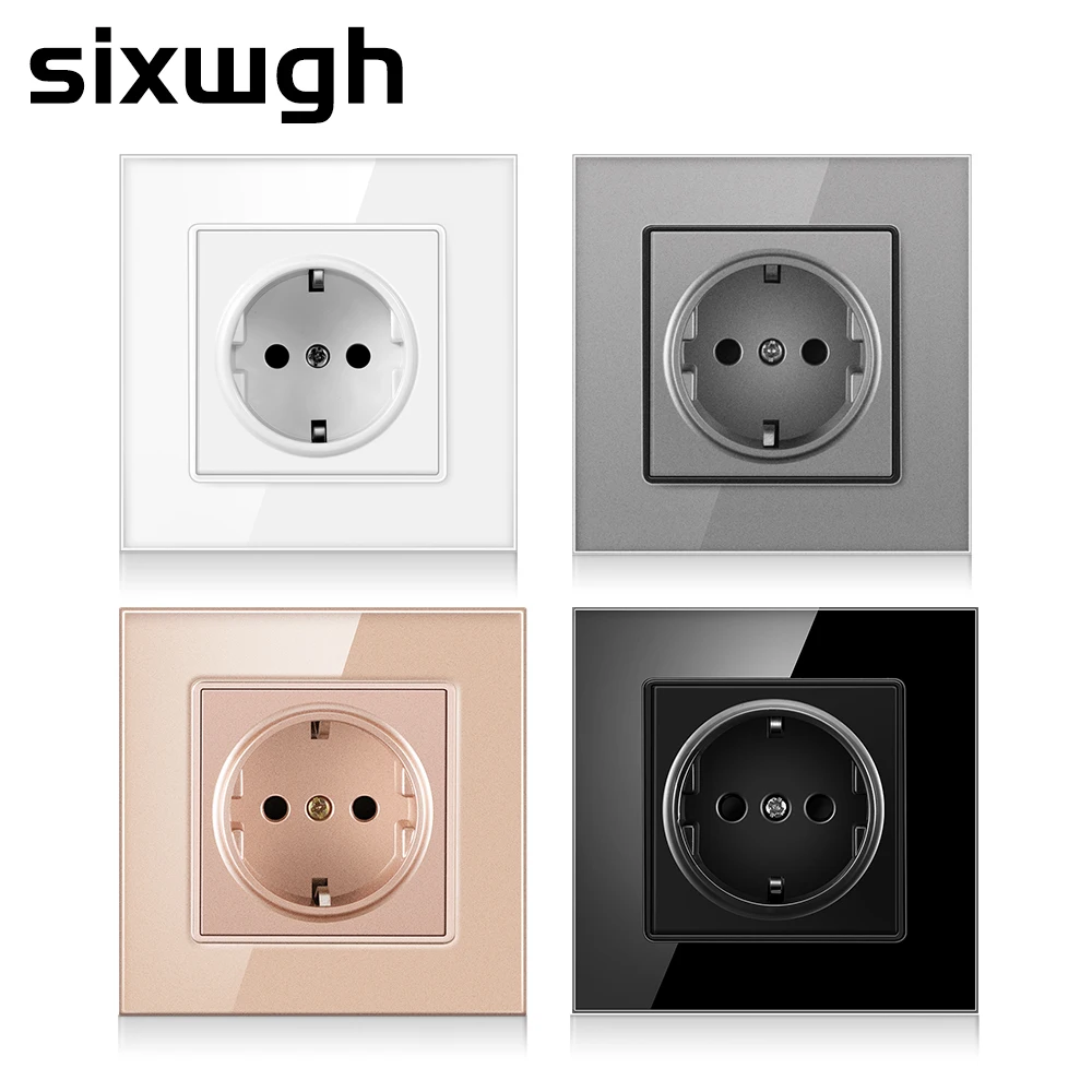 

SIXWGH Wall Socket EU Standard 86 Style Electrical Sockets Embedded Outlet for Germany