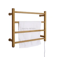 luxurious gold towel warmer electric rail 4 bars ladder 304 stainless steel clothestowel warmer rack for bathroom